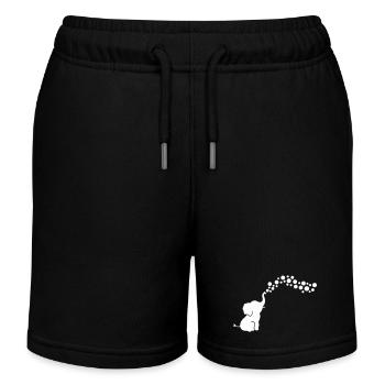 Verspielter Elefant, der Blasen bläst - Kinder Organic Joggingshorts Mini Bolter von Stanley/Stella - Schwarz - Vorne