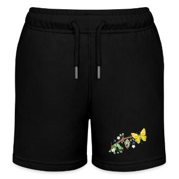 Von der Raupe zum Schmetterling - Lebenszyklus - Kinder Organic Joggingshorts Mini Bolter von Stanley/Stella - Schwarz - Vorne