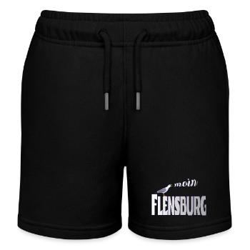 Flensburg Möwe & Moin Design - Kinder Organic Joggingshorts Mini Bolter von Stanley/Stella - Schwarz - Vorne