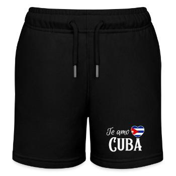 J’adore Cuba, made in Cuba - Short de jogging enfant bio Stanley/Stella - noir - Devant