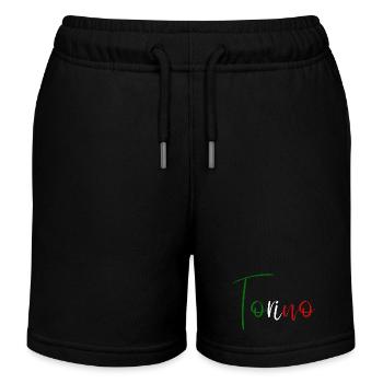 Amo Torino, elegantes minimalistisches Design - Kinder Organic Joggingshorts Mini Bolter von Stanley/Stella - Schwarz - Vorne