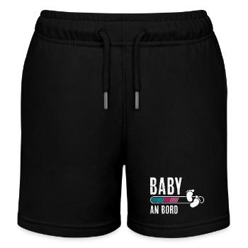 Femmes enceintes BÉBÉ À BORD Drôle - Short de jogging enfant bio Stanley/Stella - noir - Devant