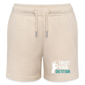 Registered Dietitian Certified Nutrition Counselor - Kids Organic Sweat Shorts by Stanley/Stella - soft Ecru - Front