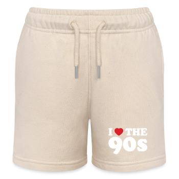 I love the 90s - Kids Organic Sweat Shorts by Stanley/Stella - soft Ecru - Front