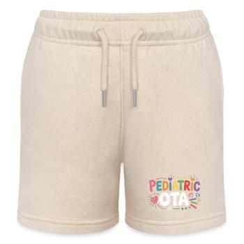 Pediatric OT Colorful Message - Kids Organic Sweat Shorts by Stanley/Stella - soft Ecru - Front