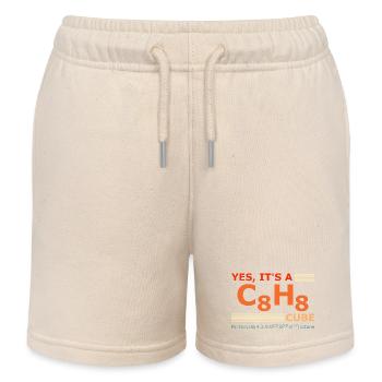 C8H8 Cubane – Yes it's a Cube retro Chemie - Kinder Organic Joggingshorts Mini Bolter von Stanley/Stella - Natur - Vorne