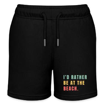 I'd rather be at the beach - Kids Organic Sweat Shorts by Stanley/Stella - black - Front