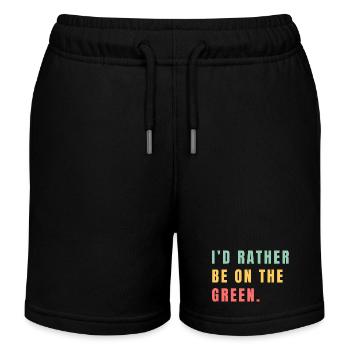 I'd rather be on the green - Kids Organic Sweat Shorts by Stanley/Stella - black - Front