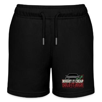 Car Flipper Flip Cars Car Reseller - Kids Organic Sweat Shorts by Stanley/Stella - black - Front