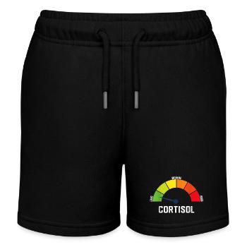 Cortisol faible – Conception anti-stress relaxée - Short de jogging enfant bio Stanley/Stella - noir - Devant