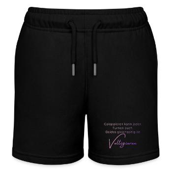 Voltigieren Spruch – Geschenk für Voltigierer - Kinder Organic Joggingshorts Mini Bolter von Stanley/Stella - Schwarz - Vorne
