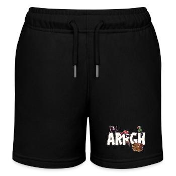 Arrgh Pirate Freibeuter Jolly Roger - Kinder Organic Joggingshorts Mini Bolter von Stanley/Stella - Schwarz - Vorne