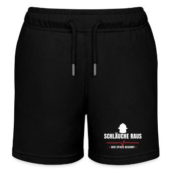 Feuerwehr Schläuche raus der Spaß beginnt Spruch - Kinder Organic Joggingshorts Mini Bolter von Stanley/Stella - Schwarz - Vorne