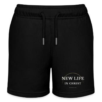 Neues Leben in Christus Christliches Design – Römer 6,4 - Kinder Organic Joggingshorts Mini Bolter von Stanley/Stella - Schwarz - Vorne