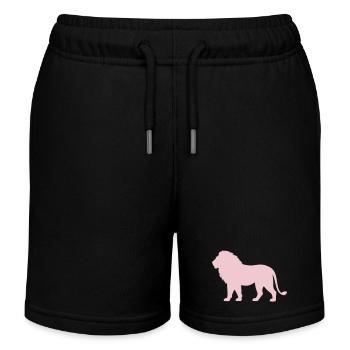 Pastell LöwenSilhouette - Kinder Organic Joggingshorts Mini Bolter von Stanley/Stella - Schwarz - Vorne