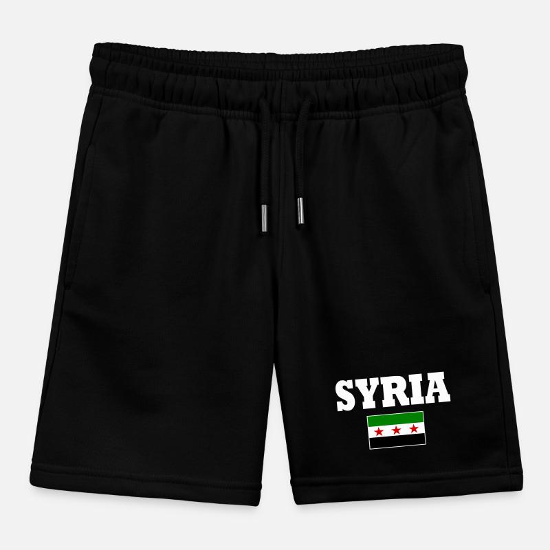 Syria Flag Kids Organic Sweat Shorts by Stanley/Stella