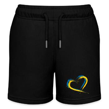 Coeur brosse drapeau vecteur drapeau Suède - Short de jogging enfant bio Stanley/Stella - noir - Devant