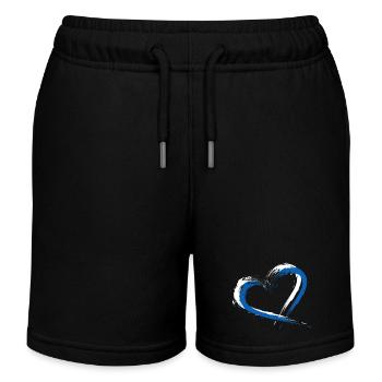 Drapeau de coeur couleurs de drapeau de la Grèce - Short de jogging enfant bio Stanley/Stella - noir - Devant