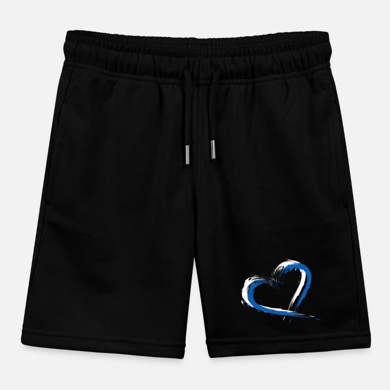 Drapeau de coeur couleurs de drapeau de la Grèce Short de jogging enfant bio Stanley/Stella