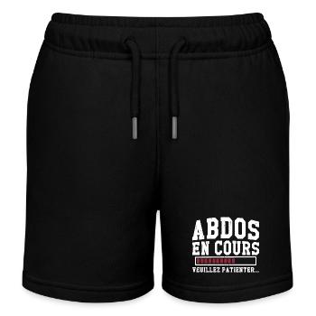 Abdos en cours veuillez patienter - Short de jogging enfant bio Stanley/Stella - noir - Devant