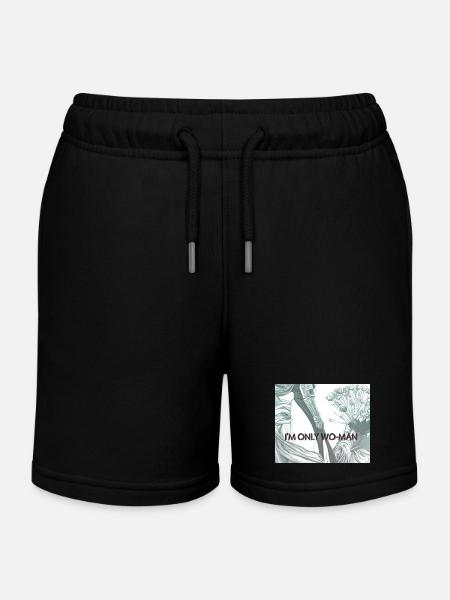 I'm only Wo-Man - Kinder Organic Joggingshorts Mini Bolter von Stanley/Stella - Schwarz