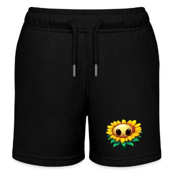 Kawaii Sonnenblume: Niedliche Sommerblume mit groß - Kinder Organic Joggingshorts Mini Bolter von Stanley/Stella - Schwarz - Vorne