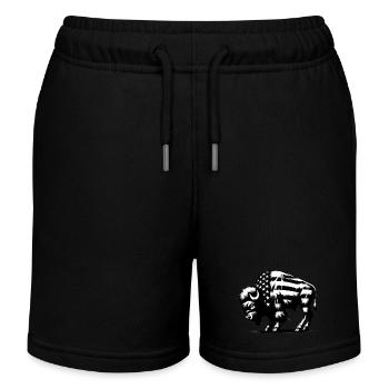 Bison d’Amérique | Drapeau des États-Unis street art - Short de jogging enfant bio Stanley/Stella - noir - Devant