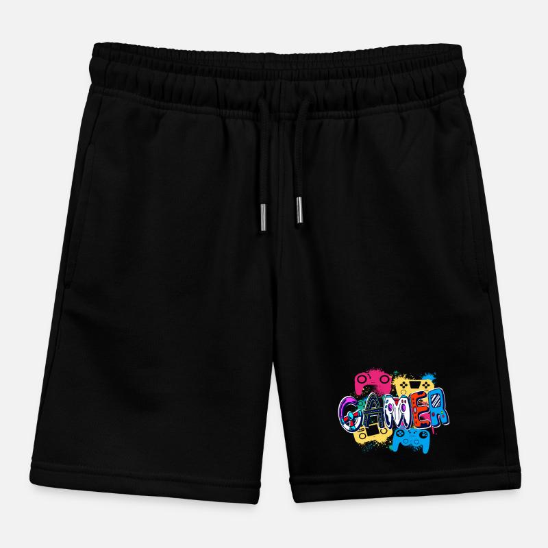 Bunter Gamer Controller Kunststil Poster Kinder Organic Joggingshorts Mini Bolter von Stanley/Stella