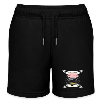 Cooles durch die Berge fahrendes Auto driftet - Kinder Organic Joggingshorts Mini Bolter von Stanley/Stella - Schwarz - Vorne