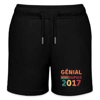 génial depuis 2017 - Short de jogging enfant bio Stanley/Stella - noir - Devant