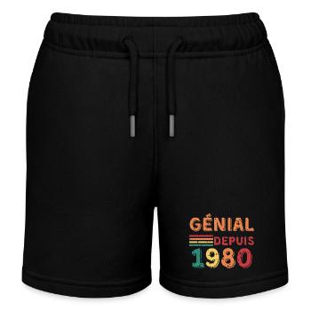 génial depuis 1980 - Short de jogging enfant bio Stanley/Stella - noir - Devant