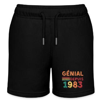 génial depuis 1983 - Short de jogging enfant bio Stanley/Stella - noir - Devant