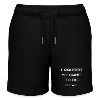 Ich habe mein Spiel unterbrochen, um hier zu sein - Kinder Organic Joggingshorts Mini Bolter von Stanley/Stella - Schwarz - Vorne