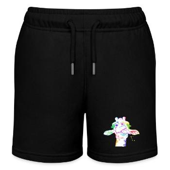 Giraffe Giraffen Safari - Kinder Organic Joggingshorts Mini Bolter von Stanley/Stella - Schwarz - Vorne