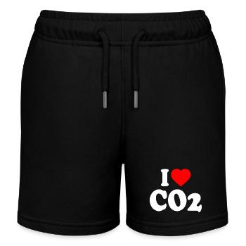 I love co2 - Kids Organic Sweat Shorts by Stanley/Stella - black - Front