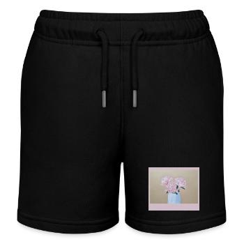 240608 Pfingstrosen 4 - Kinder Organic Joggingshorts Mini Bolter von Stanley/Stella - Schwarz - Vorne