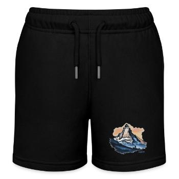 Matterhorn Souvenir Andenken Online-Shop - Kinder Organic Joggingshorts Mini Bolter von Stanley/Stella - Schwarz - Vorne