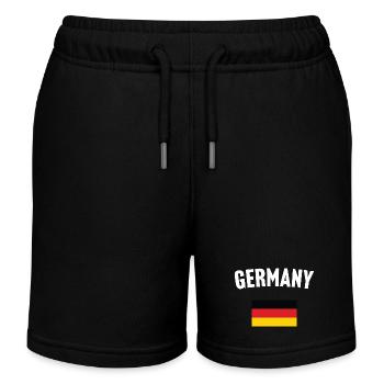 Deutschland Flagge - Kinder Organic Joggingshorts Mini Bolter von Stanley/Stella - Schwarz - Vorne
