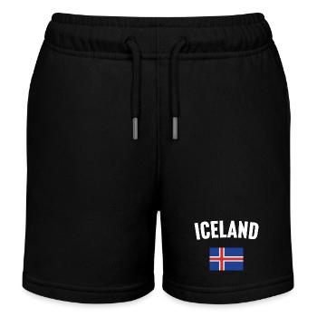 Island Flagge - Kinder Organic Joggingshorts Mini Bolter von Stanley/Stella - Schwarz - Vorne