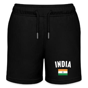 Indien Flagge - Kinder Organic Joggingshorts Mini Bolter von Stanley/Stella - Schwarz - Vorne