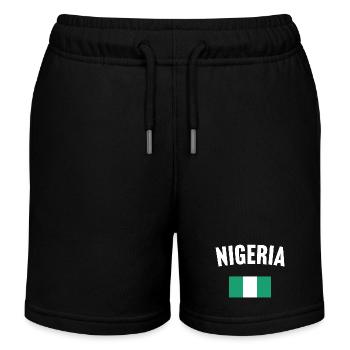 Nigeria Flagge - Kinder Organic Joggingshorts Mini Bolter von Stanley/Stella - Schwarz - Vorne