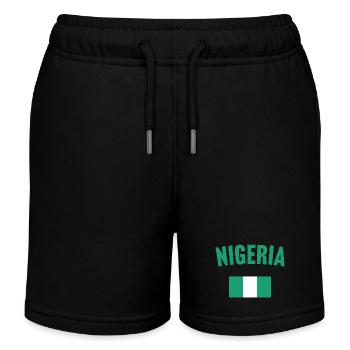 Nigeria Flagge - Kinder Organic Joggingshorts Mini Bolter von Stanley/Stella - Schwarz - Vorne