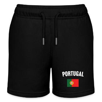 Portugal Flagge - Kinder Organic Joggingshorts Mini Bolter von Stanley/Stella - Schwarz - Vorne