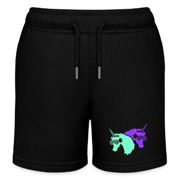 2 Coole DJ Einhörner Zwei Team Party Club Musik - Kinder Organic Joggingshorts Mini Bolter von Stanley/Stella - Schwarz - Vorne