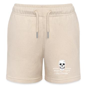halloween skull scary - Kids Organic Sweat Shorts by Stanley/Stella - soft Ecru - Front