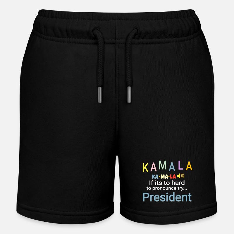 Schwer auszusprechen Kamala Präsident bunt - Kinder Organic Joggingshorts Mini Bolter von Stanley/Stella - Schwarz