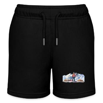 Snowboarder in den Bergen Snowboarder in the - Kinder Organic Joggingshorts Mini Bolter von Stanley/Stella - Schwarz - Vorne