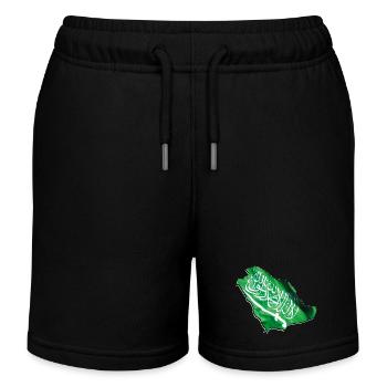 Drapeau de l’Arabie Saoudite en Arabie Saoudite Carte - Short de jogging enfant bio Stanley/Stella - noir - Devant
