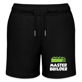 Brick Builder Brick Building Master Builder - Kids Organic Sweat Shorts by Stanley/Stella - black - Front