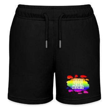 AfD stoppen gegen rechts Demokratie Vielfalt links - Kinder Organic Joggingshorts Mini Bolter von Stanley/Stella - Schwarz - Vorne